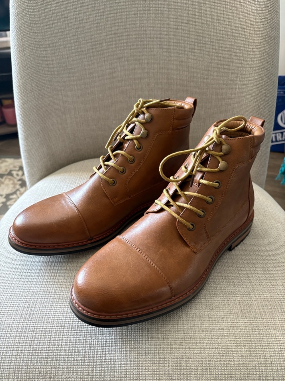 Classic Brown Leather Chukka Boots with Lace-Up Closure ZRIANG 8.5 Men’s